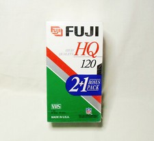 3 Fuji High Quality 120 Min Blank VHS Tapes 2 HQ, 1 Super HG new sealed