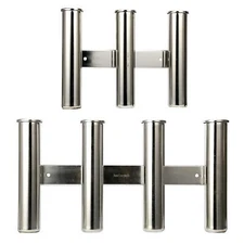 3/4 Tube Fishing Rod Rack 316 Stainless Steel Boat Fishing Rod Pod Pole Holder