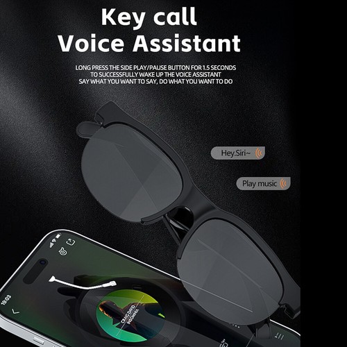 Wireless Bluetooth Audio AI Smart Polarized Sunglasses Headphone Sports Glasses - Picture 12 of 16