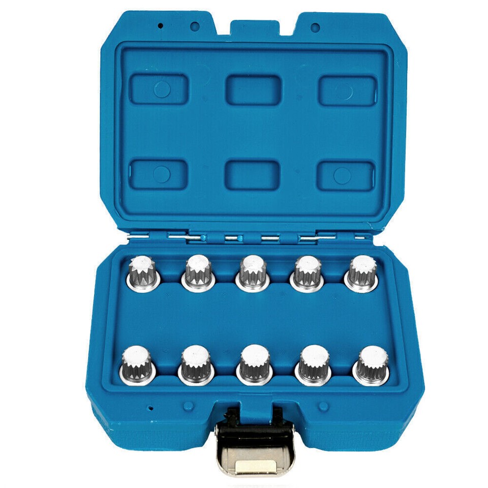10X Wheel Lock Nut Key Removal Kit Antitheft Lug Nut Screw Tool Socket