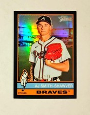 AJ Smith-Shawver 2025 Topps Heritage Chrome BLACK REFRACTOR 17/76 Braves 1976 V6