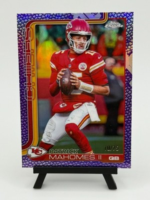 Patrick Mahomes ll 2025-26 TOPPS Chrome Football Purple Leather /75 #148