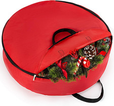 24 Inch Christmas Wreath Storage Container - Heavy Duty Wreath Storage Bag with