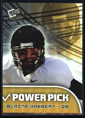 2011 Press Pass #101 Blaine Gabbert Missouri Tigers Soft Back corner