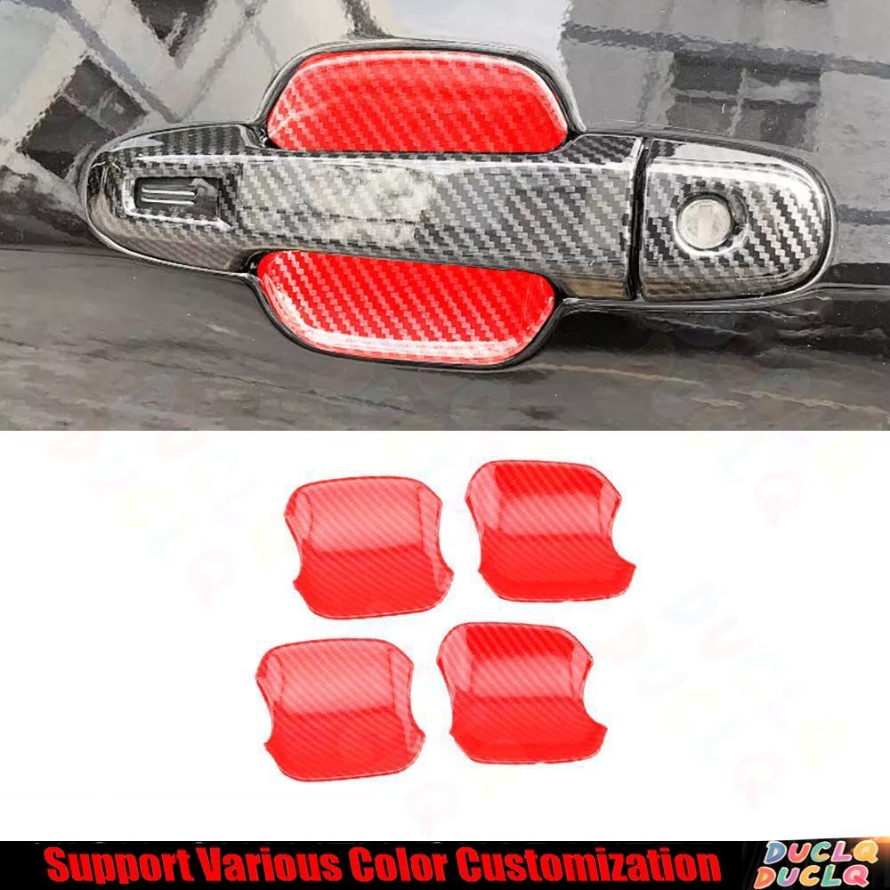 For Subaru Forester 2019-2024 Red Carbon Fiber Outside Door Bowl Cup Cover Trim