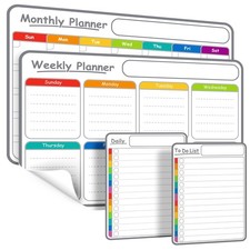 4-Pack Non-Magnetic Dry Erase Calendar Board Set   Monthly, Extra Size, White