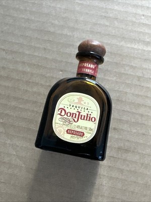 EMPTY TEQUILA MINI BOTTLE DON JULIO REPOSADO 50ml BROWN GLASS