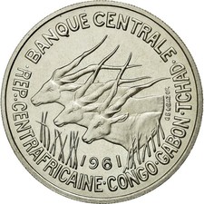 [#103590] Coin, EQUATORIAL AFRICAN STATES, 50 Francs, 1961, Paris, MS(65-70), Ni