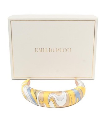 Authentic Emilio Pucci Headband Hairband Yellow Italy w/Box Women's Accessory