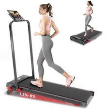 Walking Pad with Handle Bar and Incline, 3 in 1 Under Desk Treadmill with Hik...
