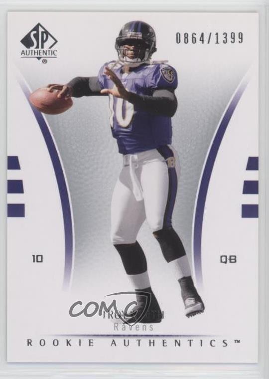 2007 SP Authentic Rookie Authentics 864/1399 Troy Smith #160 Rookie RC 0b3