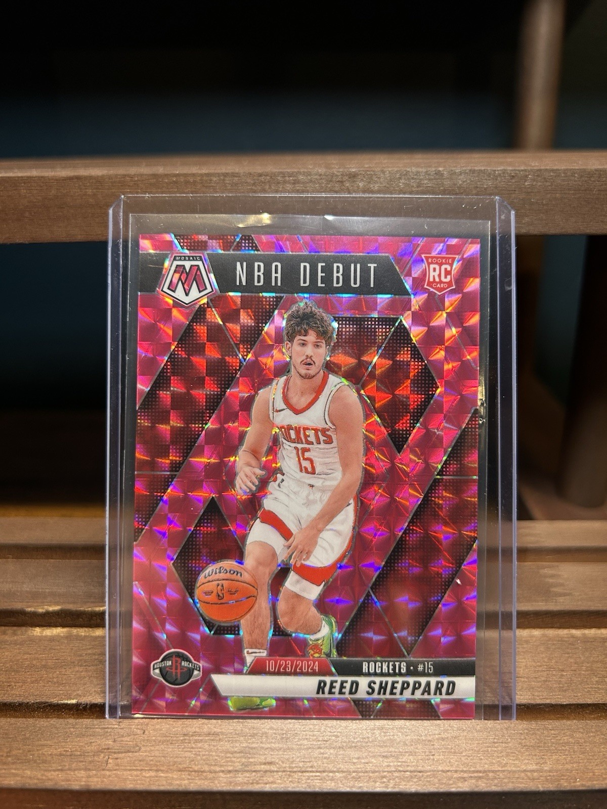 REED SHEPPARD 2024-25 MOSAIC NBA DEBUT ROOKIE PINK MOSAIC PRIZM RC /175