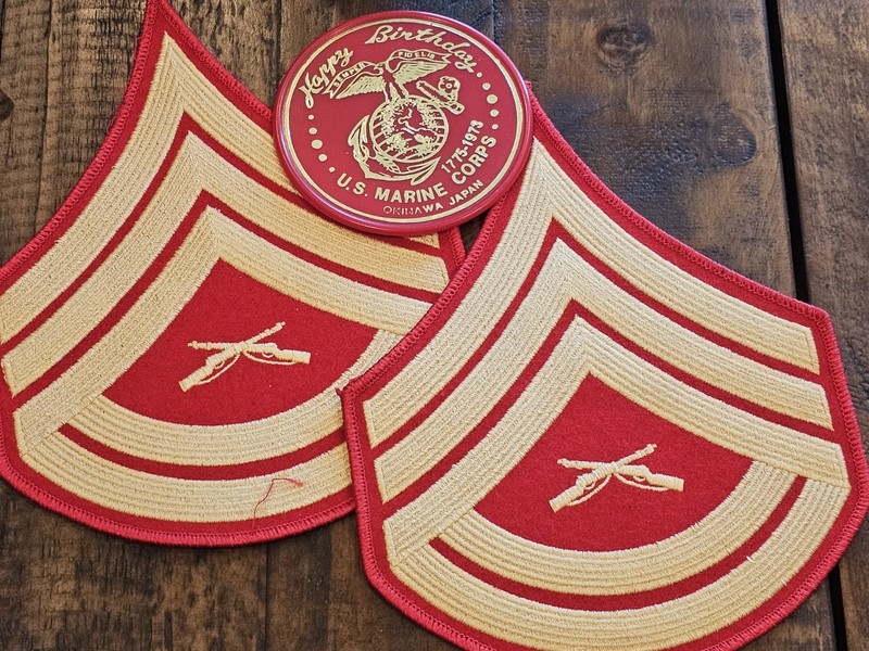 1970s Vietnam Cold War Marine Birthday USMC Okinawa Mess Dress Chevrons L@@K!!!