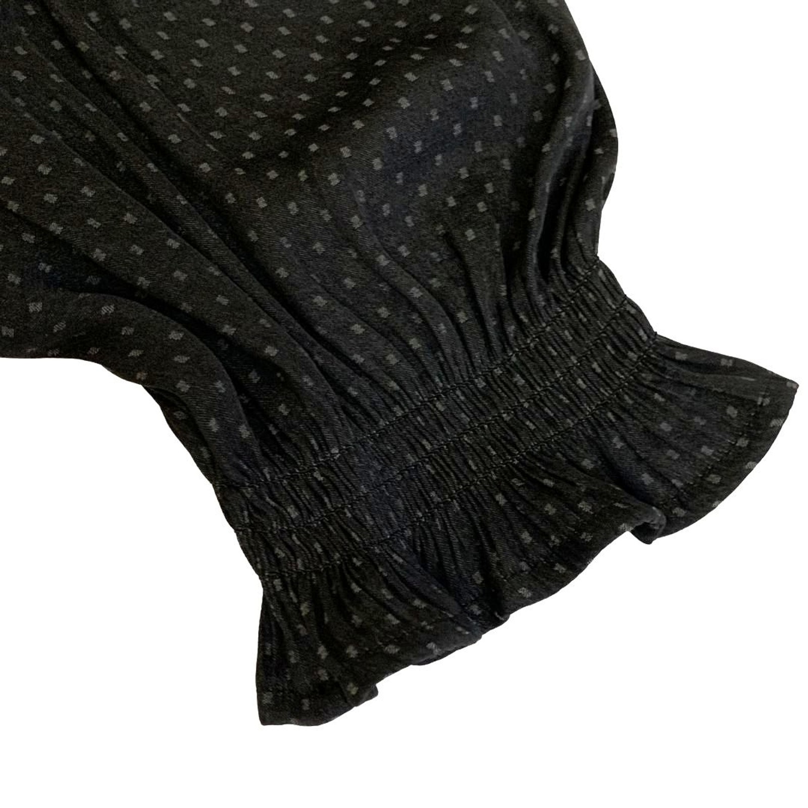 Tops Black Tiny Square Pattern Blouse Size S - image 4