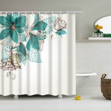 Green plant flower-shower curtain waterproof bathroom decoration us new