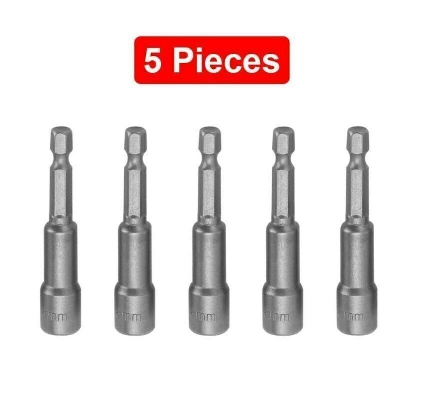 5Pcs 8 mm Magnetic Tech Screw Driver Tek Bit Drill Nut Setter Roofing Cladding - Image 4 of 4