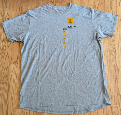 Ariat Rebar Men's T-Shirt Cotton Strong Work Short Sleeve Pre-Shrunk Gray 2XLT
