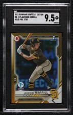 2021 Bowman Draft 1st Edition Gold Foil 7/50 Jackson Merrill Isaac Frye ya6