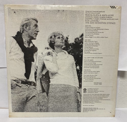 SAN SEBASTIAN STRINGS KERR McKUEN, For Lovers USA New Sealed Old Stock LP - Picture 2 of 2