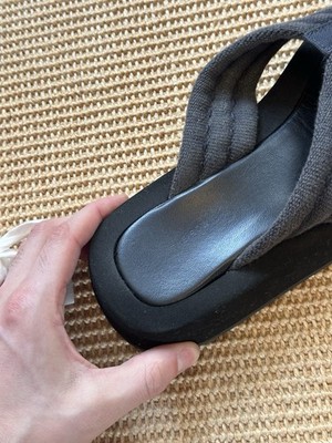 The Row Ginza Flip Flops Leather And Denim | eBay