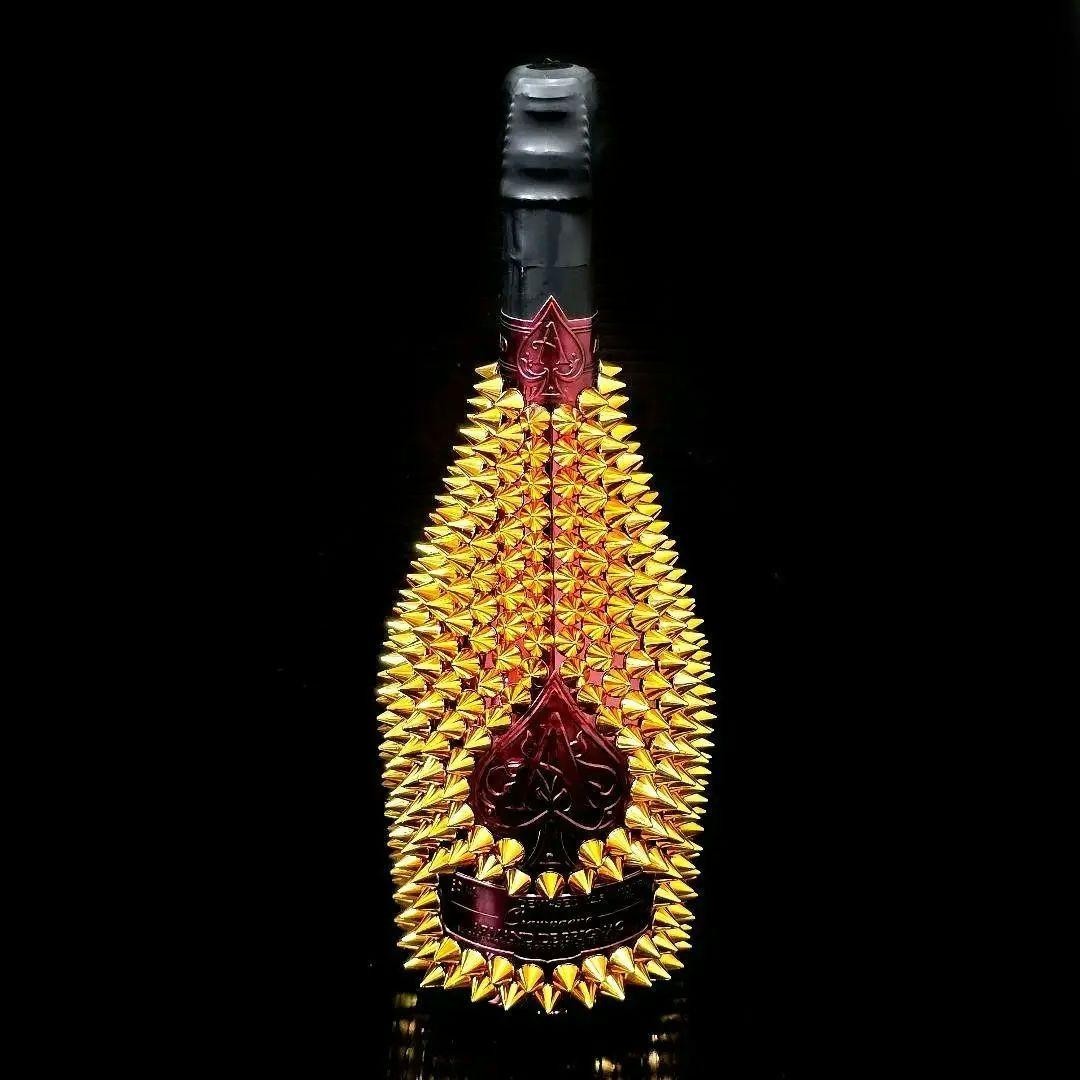 Armand de Brignac Studs Decoration Empty Bottle Color Red Gold