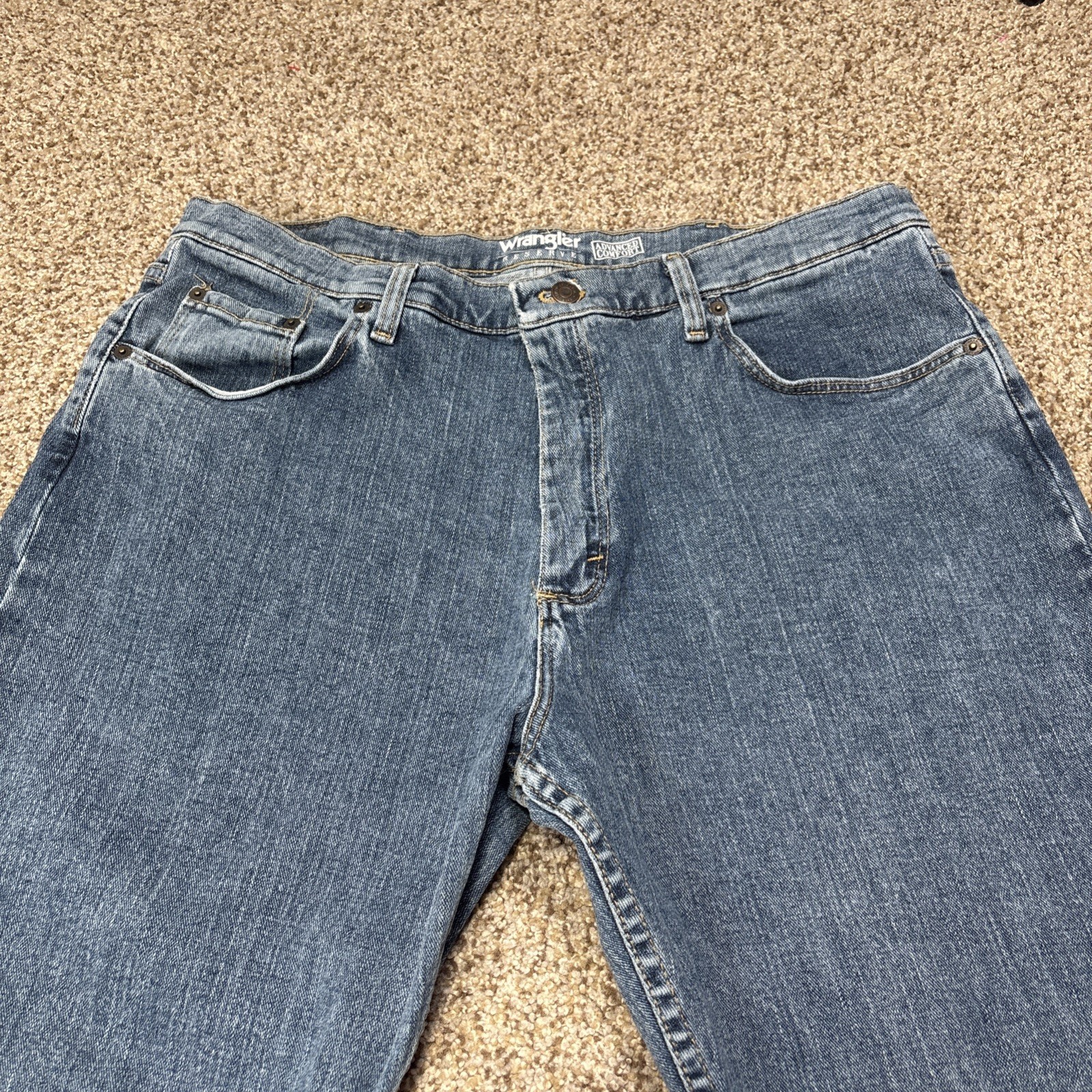Wrangler Reserve Jeans Mens 38x29 (36x28) Advanced Comfort Straight Leg Stretch - View 2