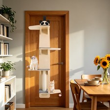 Door Hanging Cat Tree Door Mounted Cat Climber Tree 4 Levels Vertical Cat Ladder