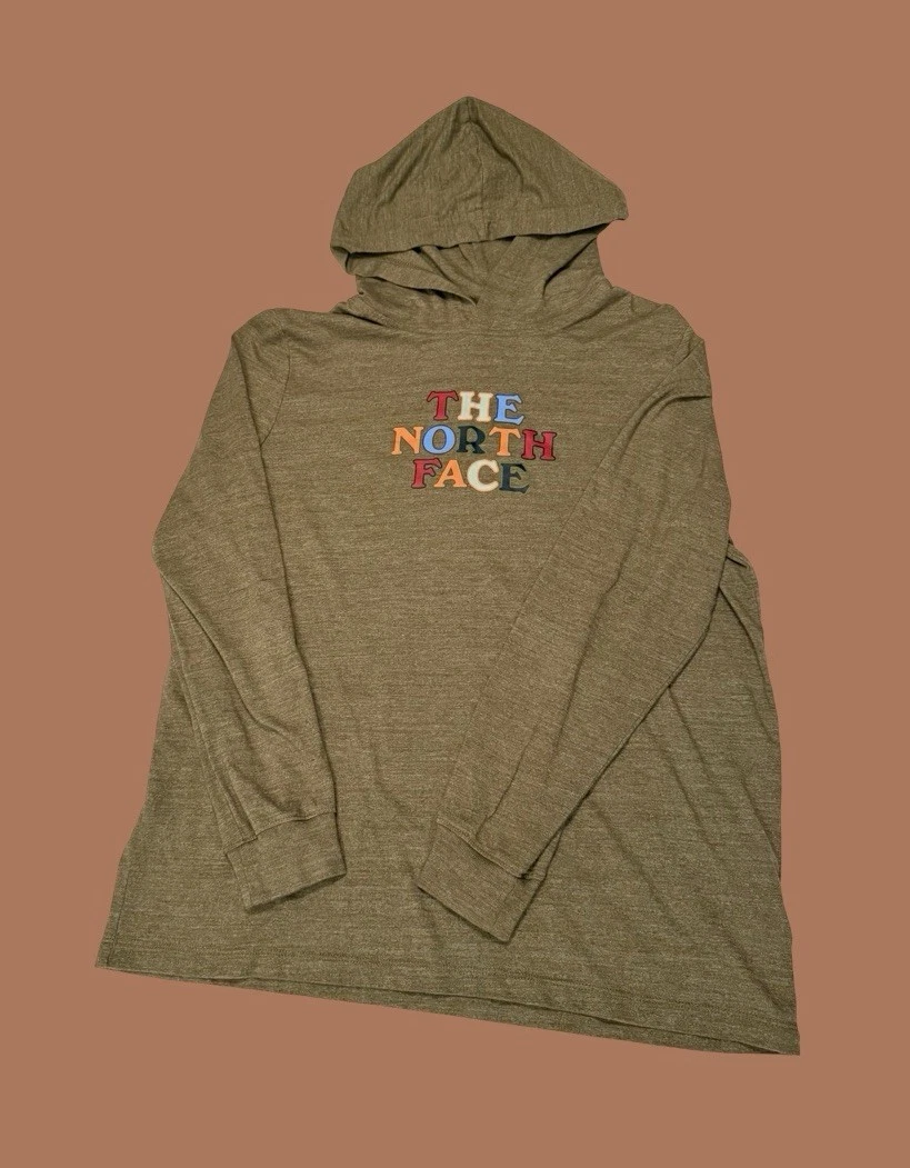 The North Face Women’s Multicolor Logo Hoodie Thin Layer Hiking Olive Green