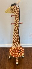 Teamson Design Yellow/Borwn Giraffe 42" Stool with Coat Rack Decor