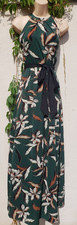 BNWT Mela London Green Floral Sleeveless High Neck Summer Maxi Dress, Size 12