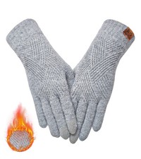 REACH STAR Winter Gloves for Women,Winter Clothing One Size, Light Gray