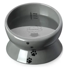 Elevated Cat Food Bowl Raised Pet Food and Water Bowl Ceramic 15oz
