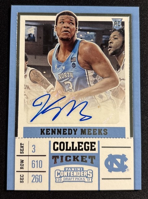 2017-18 Panini Contenders Draft Picks Kennedy Meeks #126 Auto UNC North Carolina