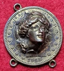 1915 Silver Barber 25c Quarter Repousse Jewelry