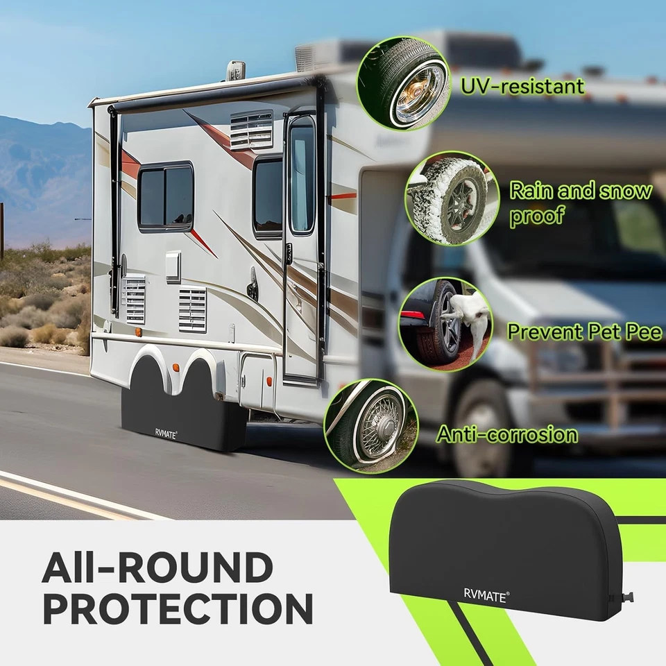 Чехлы на шины RVMATE RV — двухосные крышки колес (2 шт.) подходят для Tir диаметром 30–33 дюйма - Изображение 2 из 4