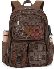 Mesh Backpack for Boys Girls Adults, Heavy Duty See through Mint Coffee