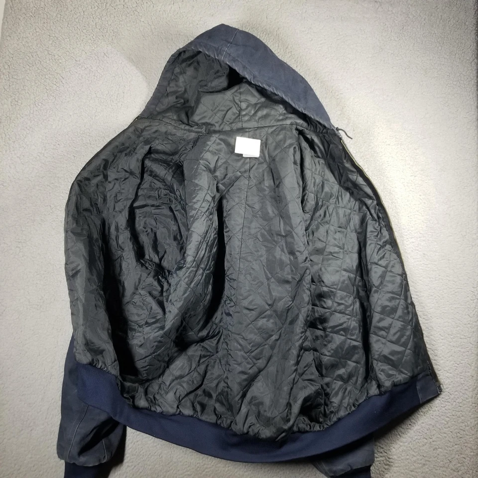 Vintage Carhartt Hooded Jacket Men 3XL Blue Canvas Lined 90s Detroit Coat JQ283 - Image 3 of 4