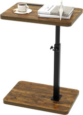 Tavolini a Forma Di C, Tavolino Salotto Moderno Regolabile in Altezza, Girevole 