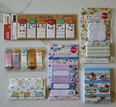 San X Co Sumikkogurashi Daiso Jinebesan Rilakkuma Japanese Sticky Pads Lot of 6