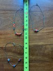 LOT OF 3 Southwest Turquoise Red Coral Necklace on Silver wire.  aLe — photo 2