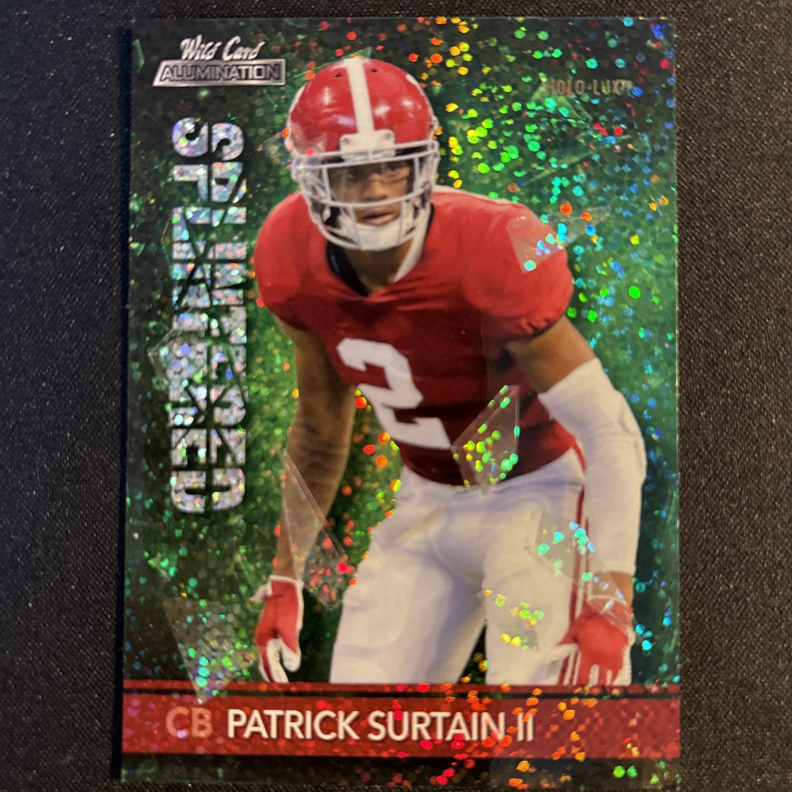 Patrick Surtain II Wild Card Alumination Splintered #SP18 Sparkle-Holo-Lux Green