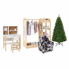 Kids Room Set: Recliner Natural Study Desk Chair 4-ft Christmas Tree Nat