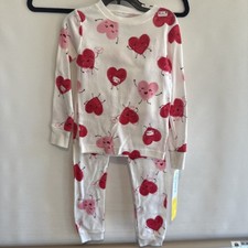 Carter's Girls 4T Hearts Pj Set Long Sleeve Shirt Pants New With Tags