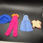 Vintage Barbie/Skipper Clothing 5 Piece Lot Metal Snaps Dress Overalls Shirts
