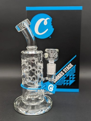 #ad Cookies 8quot; Stack Rig Glass Water Pipe Bong Clear $99.99