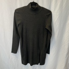 Cable & Gauge Turtleneck Sweater Dress Medium Lagenlook Bookworm Fitted Stretch