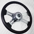 4 Spoke Chrome Black Steering Wheel 16" Freightliner, Kenworth, Peterbilt, Volvo