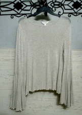 LC Lauren Conrad Knit Top Size S Multicolored Long Sleeved Scoop Neck Stretch