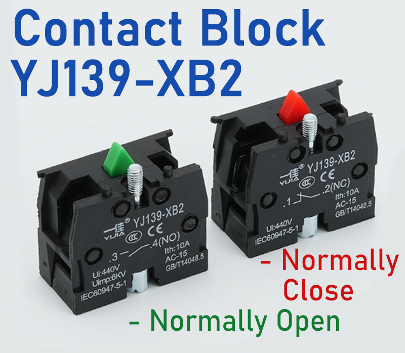 YJ139-XB2 Contact Blocks 10A 440V Normally Open / Close for Push