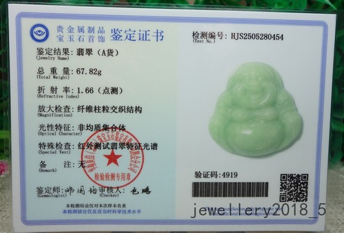 Certified Light Green Burma 100% Natural A jadeite jade Pendant~Buddha 大佛公 - Picture 16 of 17